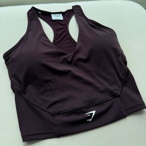 Gymshark Crop Mesh Top | Plum Brown